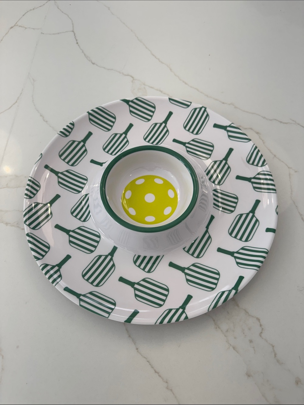 Celebrate It PIckleball Melamine Chip & Dip plate